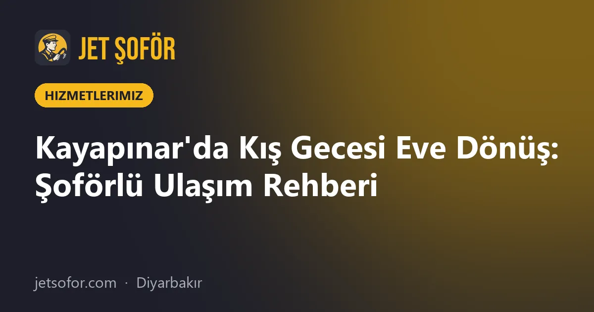 Kayapınar'da Kış Gecesi Eve Dönüş: Şoförlü Ulaşım Rehberi