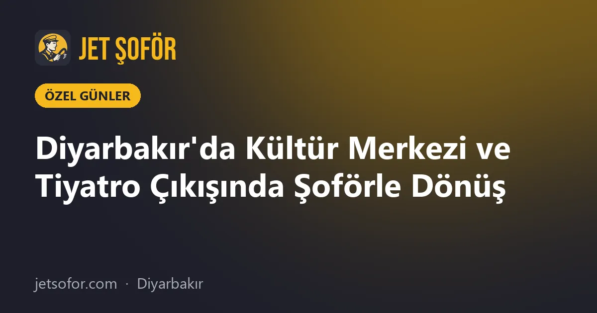 Diyarbakır'da Kültür Merkezi ve Tiyatro Çıkışında Şoförle Dönüş