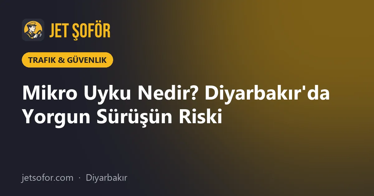 Mikro Uyku Nedir? Diyarbakır'da Yorgun Sürüşün Riski