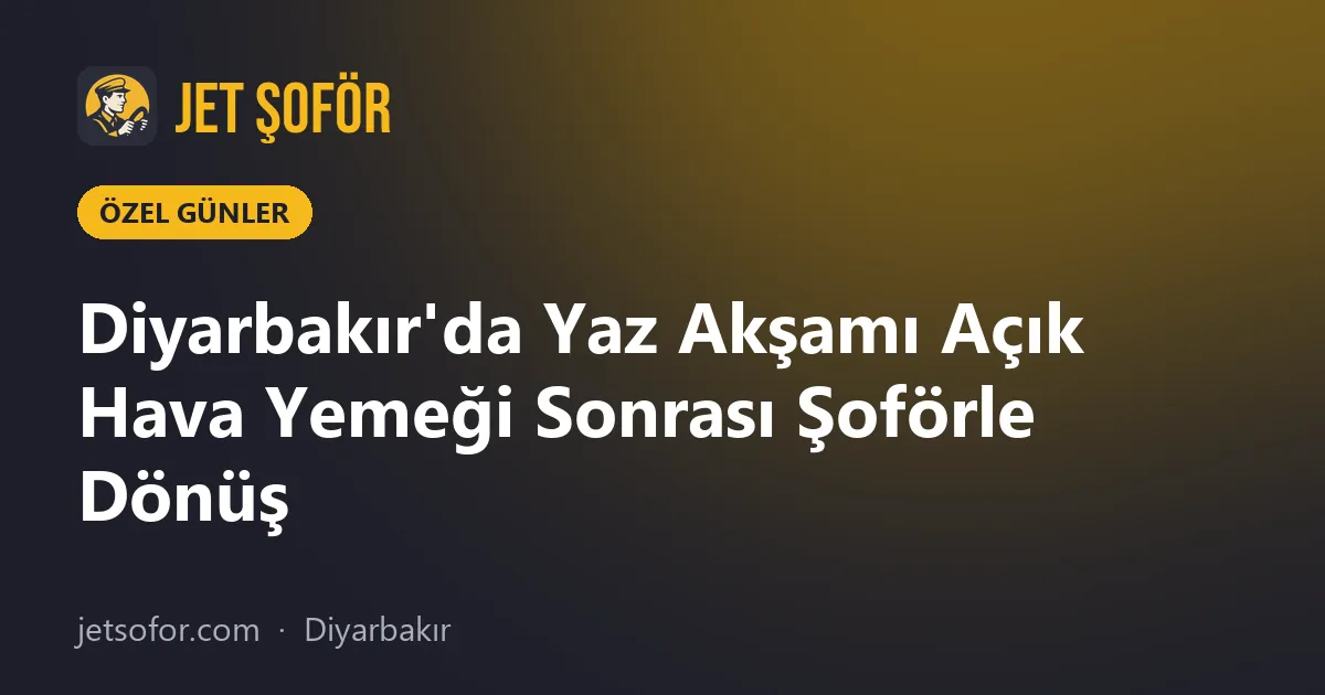 Diyarbakır'da Yaz Akşamı Açık Hava Yemeği Sonrası Şoförle Dönüş