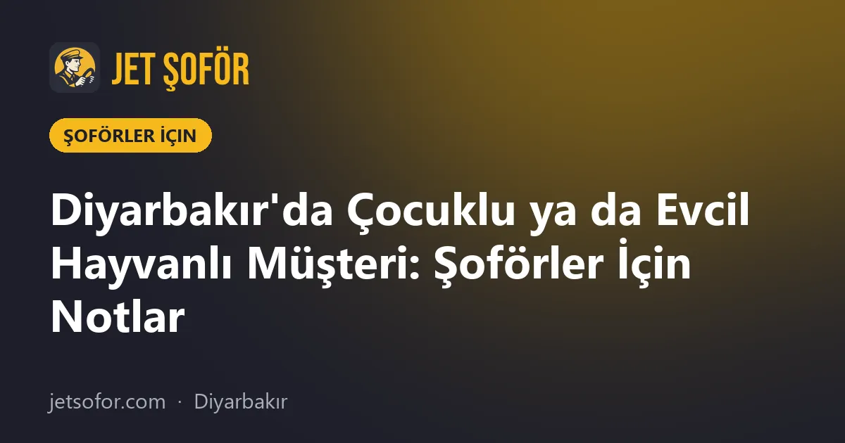 Diyarbakır'da Çocuklu ya da Evcil Hayvanlı Müşteri: Şoförler İçin Notlar