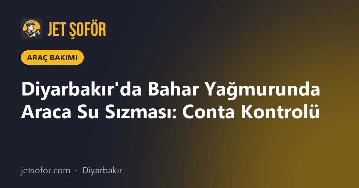 Diyarbakır'da Bahar Yağmurunda Araca Su Sızması: Conta Kontrolü