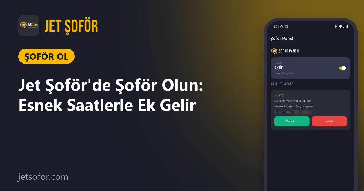 Jet Şoför'de Şoför Olun: Esnek Saatlerle Ek Gelir